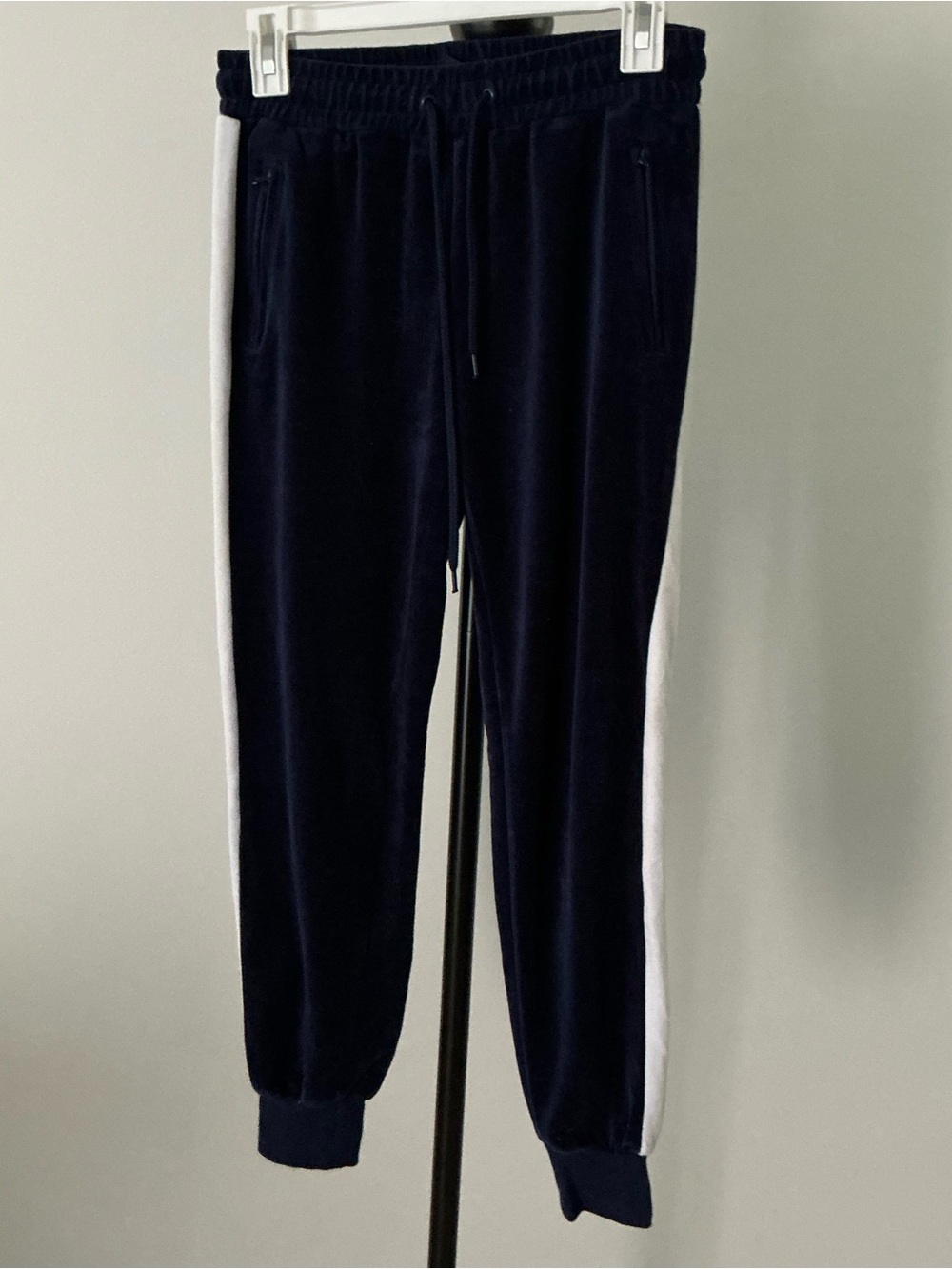 Forever 21 Ladies Blue Velvet Track Pants – Size Small